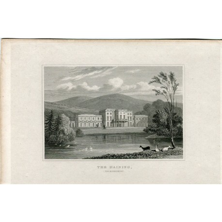 Escocia. Grabado The Haining. Selkirkshire