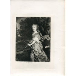 Joven clásica con arco grabado por Augustin Mongin (1843-1911)