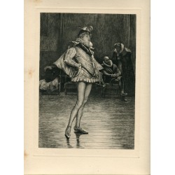 Personaje. Grabado por J. Pettie. Dibujó George Woolliscroft Rhead.