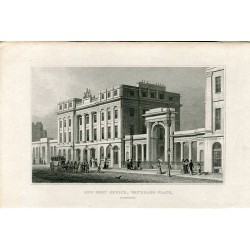 Escocia. New Post Office, Waterloo Place grabado por Alexander Mc.Clatchie 1829