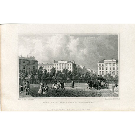 Escocia. Part of Royal Circus, Edimburgo, grabado por h.W.Bond.