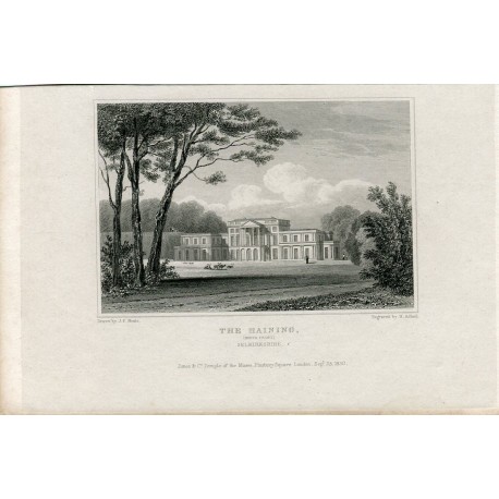 Escocia. The Haining (north front) Selkirkshire grabado por H. Adlard en 1830