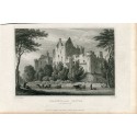 Escocia. Craighmillas Castle en Edimburgo grabado por W. Radcliffe en 1831