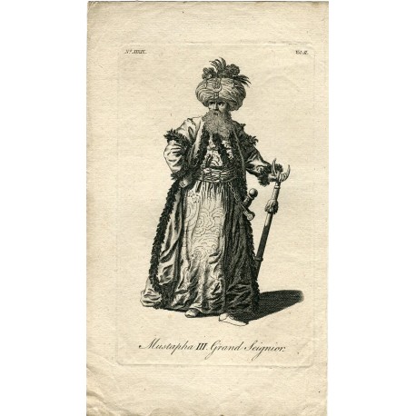 Mustapha III Grand Seignior grabado en 1717