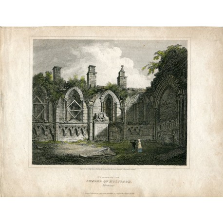 Interior of the Chapel of Holyrood grabado por J. Greig en 1815