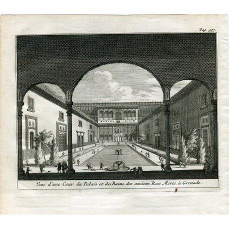 Granada. Palacio y baños de los antiguos Reyes Moros. Van der Aa, 1707