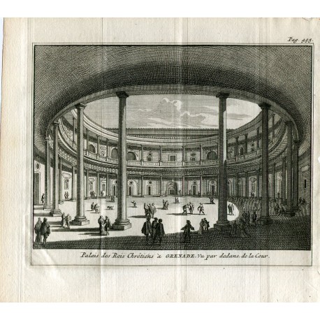 Granada.Patio del Palacio de los Reyes Cretienses. Van der Aa, 1707