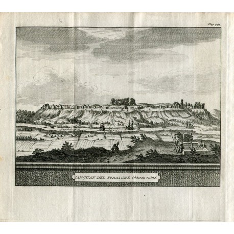 Sevilla. San Juan del Foratche, chateau ruiné. Grabado por Pieter Van der Aa, 1707.