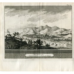 Cádiz. Vista de Bornes, camino de Jerez y camino de Málaga. Van der Aa, 1707