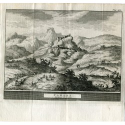 Málaga. Zahara , montañas de Ronda. Grabado por Pieter Van der Aa, 1707.