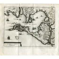 La Rade de Cadix et les environs. Grabado por Pieter Van der Aa, 1707.