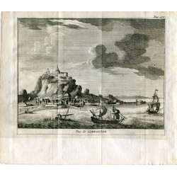 Vue de Gibraltar. Grabado por Pieter Van der Aa, 1707.