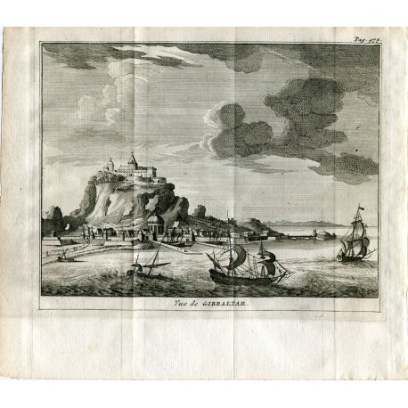 Vue de Gibraltar. Grabado por Pieter Van der Aa, 1707.