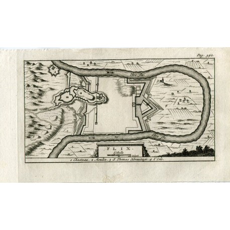 Tarragona. Flix. Grabado por Pieter van der Aa en 1707