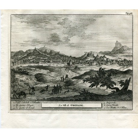 La villa de Granada. Grabado por Pieter van der Aa en 1707