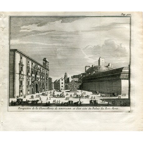 Perspectiva de la Chancilleria de Granada. Grabado por Pieter van der Aa en 1707