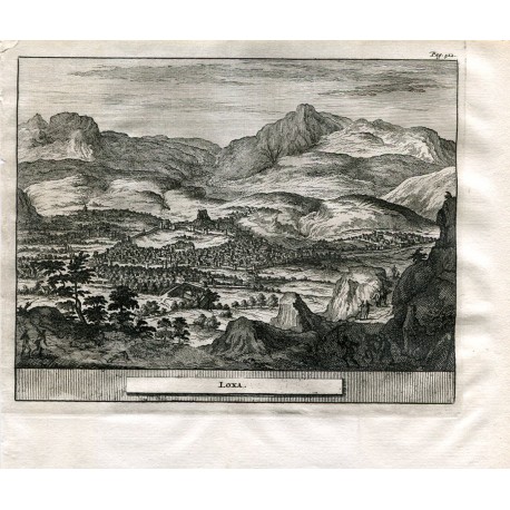 Granada. Loja. Grabado por Pieter van der Aa en 1707