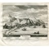 Map of Malaga. Engraving by Pieter van der Aa in 1707