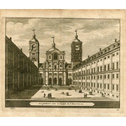 La premiere Cour & l'Eglise de l'Escorial grabado por Van der Aa