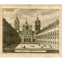 La premiere Cour & l'Eglise de l'Escorial grabado por Van der Aa