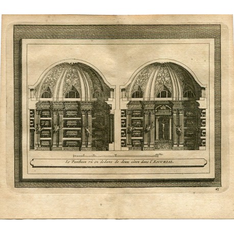 Le Pantheon vu en dedans de deux còtez dans l'Escorial por Van der Aa.
