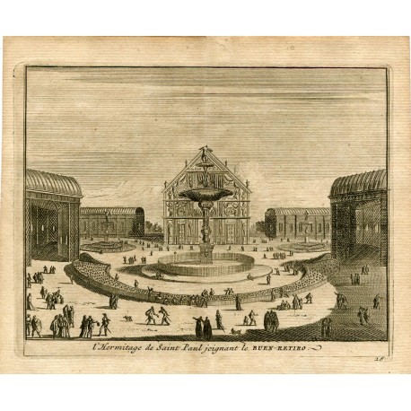 L'Hermitage de Saint Paul joignant le Buen Retiro por Pieter van der Aa