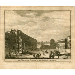 La place et la Fontaine de San Domingo á Madrid por Pieter van der Aa