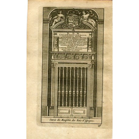Entrée du Mausolée des Rois d'Espagne grabado por Pieter van der Aa