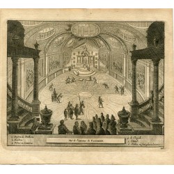 Vue de l'interieur du Pantheon. Grabado por Pieter Van der Aa