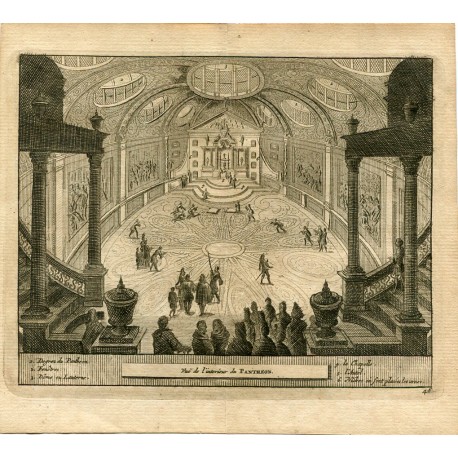 Vue de l'interieur du Pantheon. Grabado por Pieter Van der Aa