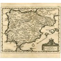Carte de l'Espagne&de Portugal por Pieter Vander Aa 1707