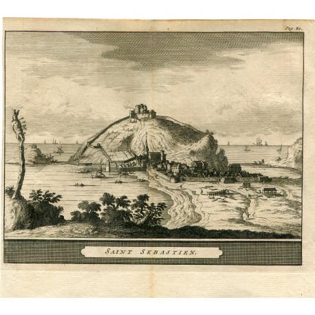Vista San Sebastian por Pieter vander Aa, 1707