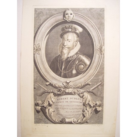«Robert Dudley Compte de Leycester» Grabó Cornelis Martínus Vermeule (Amberes,1644-1708) siguiendo obra de A.vander Wersf.
