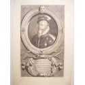 Robert Dudley Compte de Leycester. Grabó Cornelis Martínus Vermeule (Amberes,1644-1708) siguiendo obra de A.vander Wersf.