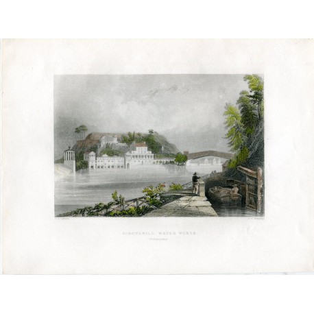 EEUU Schuylkill Water Works, Filadelfia. Grab. por J.C.Armytage