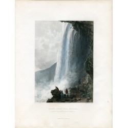 EEUU Horse-Shoe Fall  Niagara grabado por R. Sands.