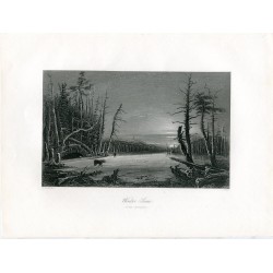 EEUU Winter Scene grabado por J. Rogers