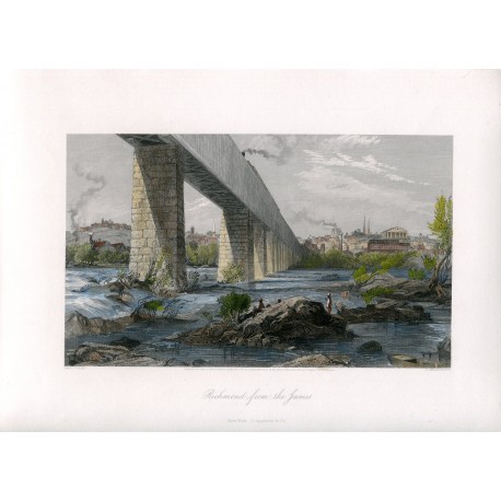 Inglaterra. Richmond from the James grabado por R. Hinshelwood, 1875