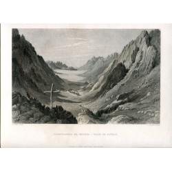 Palestina. Desfiladero de Shoeib-valle de Jethro grabado por C. Cousen