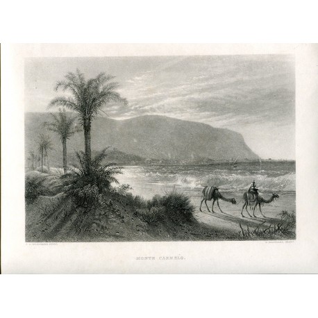 Israel. Monte Carmelo. Grabado por E. Brandard