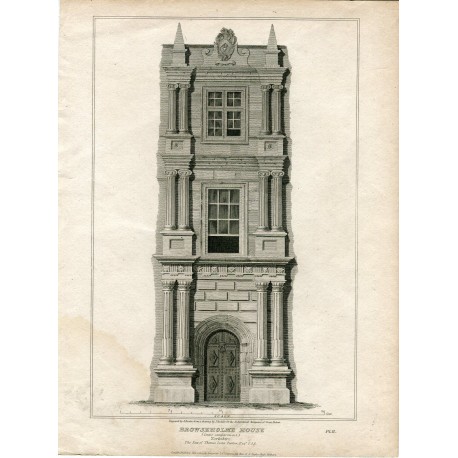 Inglaterra. Browseholme House, grabado por J. Basire, 1809.