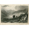 Inglaterra. Hawes-Water from Thwaithe-Force, Westmorland grabado por W. Le Petit