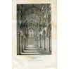 Inglaterra. Choir of Hexham Church grabado por R.Roffe, dibujó W. Brown