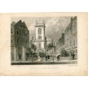 Inglaterra. St. Olave Jewry, Old Jewry. Grabado por W. Watkins, dibujó H. Shepherd.