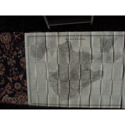 Mapa cartografico de Barcelona 1862. Entelado.Francisco Coello y Pascual Madoz