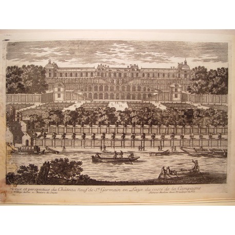«Veue du Chateau Neuf de St. Germain en Laye du costé de la Champagne» Dib.y grabó Pierre Aveline (París,1656-1722)