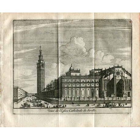 Sevilla. Vista de la iglesia Catedral. Grabado por Pieter Van der Aa, 1715.