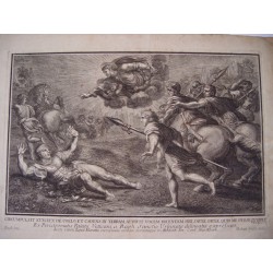 La conversión de Saul grabado por el pintor catalán Michael Sorelló sobre obra de Rafael.