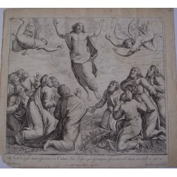 La Ascensión de Jesús al Cielo grabado por Andrea Procaccini (1671-1734) copia de Rafael