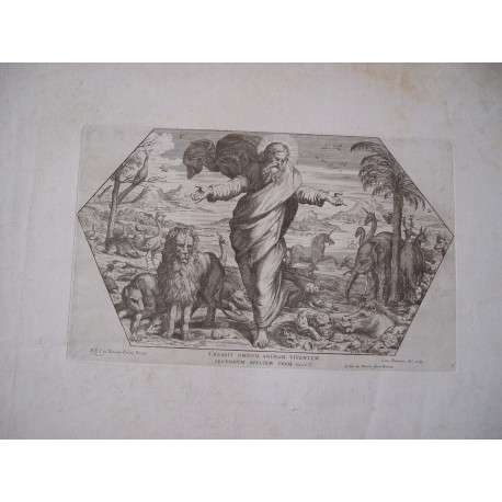 Creavit  omnem animam viventem grabado por Cesar Fantetti (Fantectus)